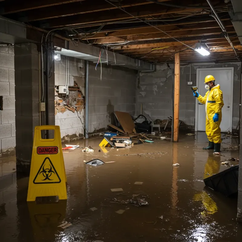 Flooded Basement Electrical Hazard in Dodson Branch, TN Property