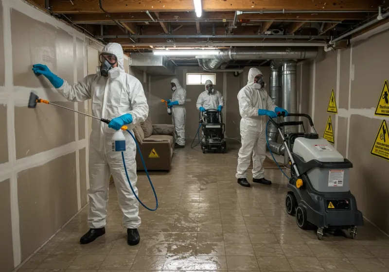 Basement Moisture Removal and Structural Drying process in Dodson Branch, TN